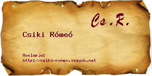 Csiki Rómeó névjegykártya
