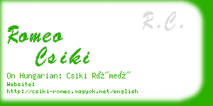 romeo csiki business card